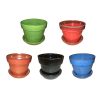8" Glazed Floral Pot. 5 pieces
