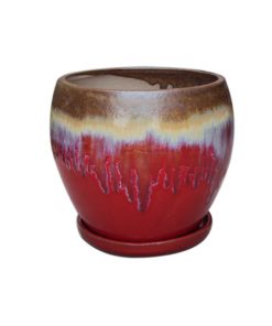 14" Fusion Linz Planter with Saucer S/3