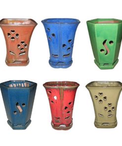 6" Orchid Vase Pot Assortment.  6 pieces