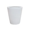 15" White Round Taper Planter S/3
