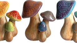 3 Steam Ceramic Mushroom Assortment